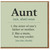 Funny Aunt Definition Card - Like a Mum but Way Cooler - Humorous Dictionary Style Design for Auntie - Birthday Card
