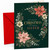 Sister Christmas Card, Poinsettia and Holly Wreath Design