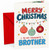 Brother Christmas Card, Merry Christmas Baubles and Lights