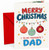Dad Christmas Card, Baubles and Fairy Lights