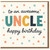 Uncle Birthday Card - To an Awesome Uncle, Colourful Patterned Letters with Stars - Happy Birthday Card for