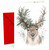 Christmas Card Watercolour Reindeer with Floral Antlers