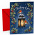 Christmas Card Thinking of You Robin Lantern and Holly