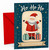 Christmas Card with Santa and Presents Ho Ho Ho