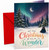Christmas Card Moonlit Snowy Forest Aurora Wonder