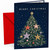 Christmas Card Starry Night Tree with Colourful Stars
