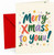 Christmas Card Merry Xmas to You Colourful Lettering Holly
