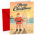 Christmas Card Santa with Surfboard on Beach Sunset