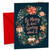 Christmas Card Be Merry Don't Worry Poinsettia Wreath