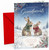 Grandparents Christmas Card, Winter Rabbits in Scarves