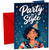 Congratulations Card Party in Style Girl with Party Hat