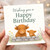 Cute Highland Cows Birthday Card - Wishing You a Happy Birthday - Watercolour Farm Animals Behind Stone Wall with Wildflowers