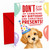 Funny Birthday Card Dog in Party Hat and Balloons