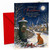 Christmas Card Winter Village Fox and Robin Postbox Scene