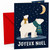 Christmas Card Polar Bears and Moon Joyeux Noel