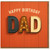 Happy Birthday Dad Card - Bold Typographic Marquee Letters on Rustic Orange Background - Birthday Card for Dad