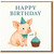 Happy Birthday Card - Cute Pig with Party Hat and Cupcake Candle - Fun Farm Animal Illustration with 'oink' and Bold 'HAPPY BIRTHDAY'