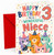 Niece 3rd Birthday Card Party Cats and Confetti