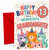 Granddaughter 13th Birthday Card Party Cats in Hats & Confetti