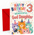 God Daughter 3rd Birthday Card Party Cats in Hats & Confetti