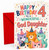 God Daughter 4th Birthday Card Cute Party Cats & Confetti