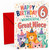 Great Niece 6th Birthday Card Party Cats in Hats & Confetti