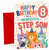 Step Son 8th Birthday Card Party Cats in Hats & Confetti