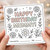 Colour-In Birthday Card for Mummy - Happy Birthday Mummy Floral with Hearts & Daisies - Kids Personalise with 'Coloured by' and 'Age' - Cute Pastel Lettering