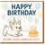 Cute Puppy Birthday Card - Party Hat Dog with Cake, Balloons and Candles - 'Happy Birthday, Blow Your Candles Out!' - Fun for Kids and Dog Lovers