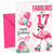 Daughter 17th Birthday Card Fabulous Flamingo on Roller Skates
