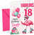 Daughter 18th Birthday Card Fabulous Flamingo on Roller Skates