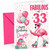 Daughter 33rd Birthday Card Fabulous Flamingo on Roller Skates