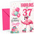 Daughter 37th Birthday Card Fabulous Flamingo on Roller Skates