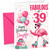Daughter 39th Birthday Card Fabulous Flamingo on Roller Skates