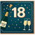 18th Birthday Card - Champagne Bottle Birthday Fizz with Popping Cork, Big 18, Stars and Clinking Flutes - Milestone Celebration Greeting Card