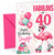 Daughter 40th Birthday Card Fabulous Flamingo on Roller Skates