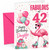 Daughter 42nd Birthday Card Fabulous Flamingo on Roller Skates