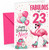 Niece 23rd Birthday Card Flamingo on Roller Skates & Balloons