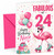 Niece 24th Birthday Card Fabulous Flamingo on Roller Skates