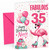 Niece 35th Birthday Card Fabulous Flamingo on Roller Skates