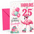 Granddaughter 25th Birthday Card Fabulous Flamingo on Skates