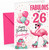 Granddaughter 26th Birthday Card Flamingo on Roller Skates