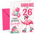 Granddaughter 26th Birthday Card Flamingo on Roller Skates