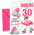 Granddaughter 30th Birthday Card Flamingo on Roller Skates