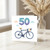 50th Birthday Card for Cyclist - Road Bike with 50 Balloons - Cycling Themed Milestone Card for Him or Her
