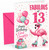 God Daughter 13th Birthday Card Flamingo on Roller Skates