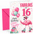 God Daughter 16th Birthday Card Flamingo on Roller Skates