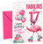 Great Niece 17th Birthday Card Fabulous Flamingo on Roller