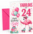 Sister 24th Birthday Card Fabulous Flamingo on Roller Skates