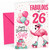 Sister 26th Birthday Card Fabulous Flamingo on Roller Skates